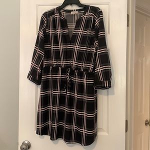 Loft outlet midi dress size large gathered waist. EUC
